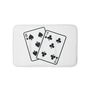 67 Playing Cards Meme Funny Six Seven Bath Mat