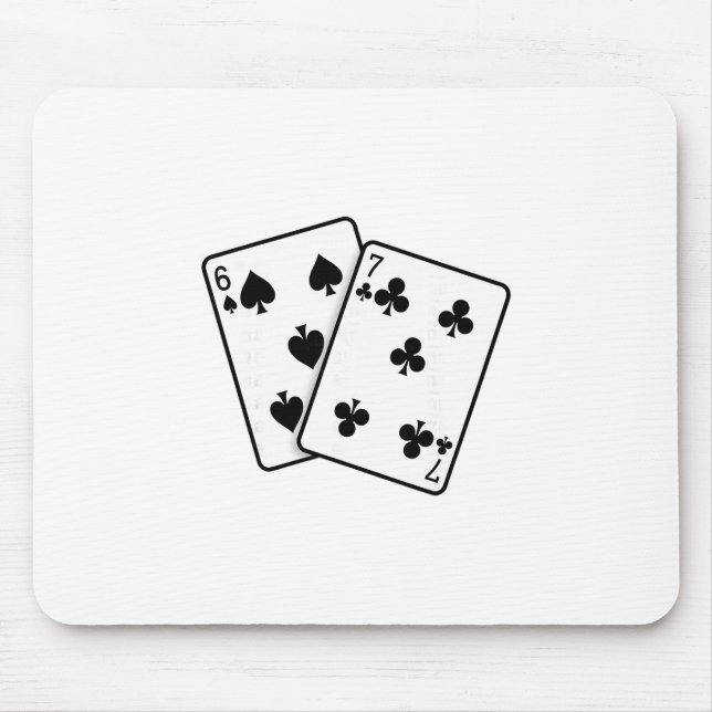 67 Playing Cards Meme Funny Six Seven  Mouse Pad (Front)