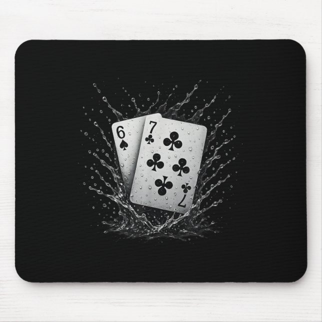 67 Playing Cards Six Seven Meme Card Game Poker Ca Mouse Pad (Front)