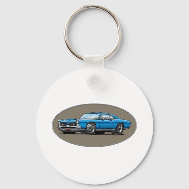 67 Pontiac GTO_blue Key Ring (Front)