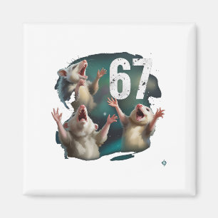 67 Possum Howling At The Moon 67 6 7 Halloween 67 Magnet