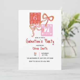 67 preppy Galentine’s Day invitation, coquette Invitation