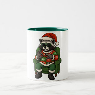 67 Racoon Meme - Custom Text Personalised Coffee Two-Tone Coffee Mug