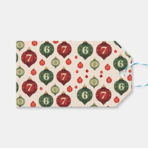 67 Retro Christmas Ornament Wrapping Paper Gift Tags