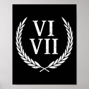 67 Roman Numerals Meme History Teacher Vintage Fun Poster