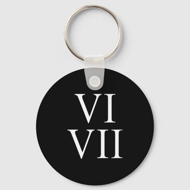67 Roman Numerals Vi Vii Funny Six Seven Meme Matc Key Ring (Front)