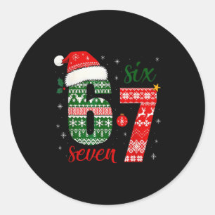 67 Santa Christmas Funny Brainrot For Boys Kids Te Classic Round Sticker