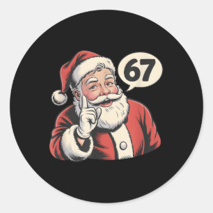 67 Santa Christmas Six Seven Meme  Classic Round Sticker