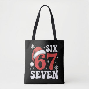 67 Santa Hat Christmas Six Seven Funny Sayings Tote Bag