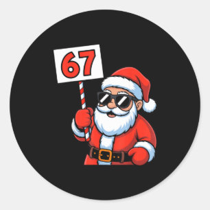 67 Santa Six Seven Christmas  Classic Round Sticker