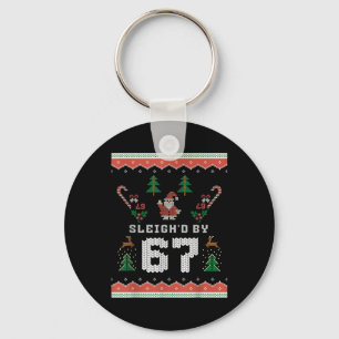 67 Santa Ugly Christmas Six Seven  Key Ring