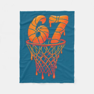 67 Seven Drip Cream Ice Basketball Six Fun Fleece Blanket