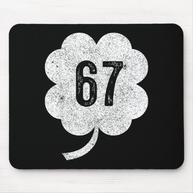 67 Shamrock Meme St Patrick’s Day Retro Green Luck Mouse Pad (Front)