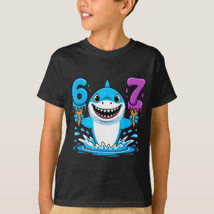 67 Shark Six Seven Ice Cream Drip Funny Gen Alpha  T-Shirt