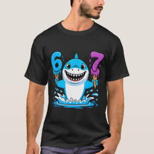 67 Shark Six Seven Ice Cream Drip Funny Gen Alpha  T-Shirt