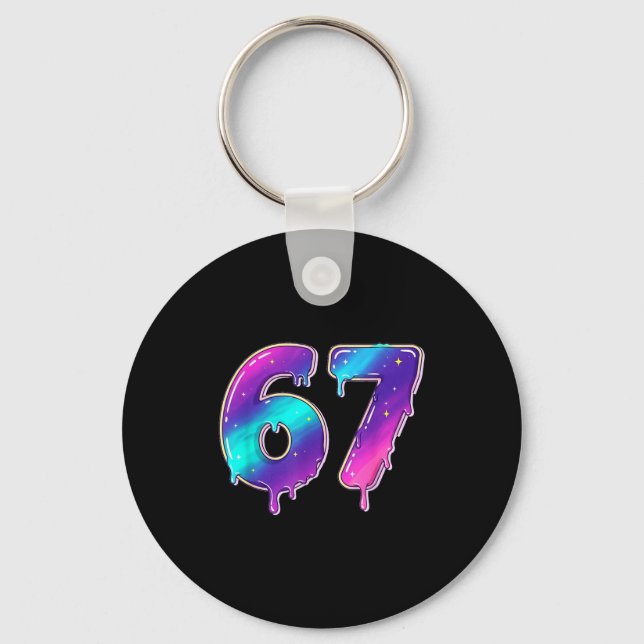 67 Shirt, 67 Meme Baseball Lifestyle 101 Apparel Y Key Ring (Front)