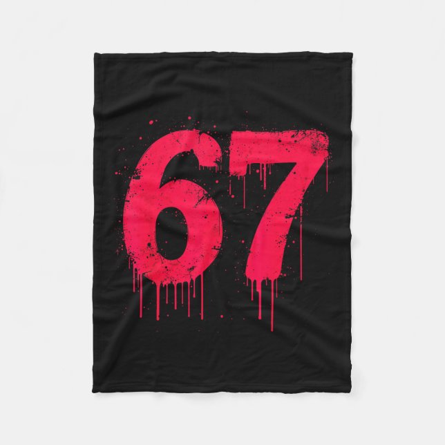 67 Shirt, 67 Meme Six Seven Men Teen Kids Funny  Fleece Blanket (Front)