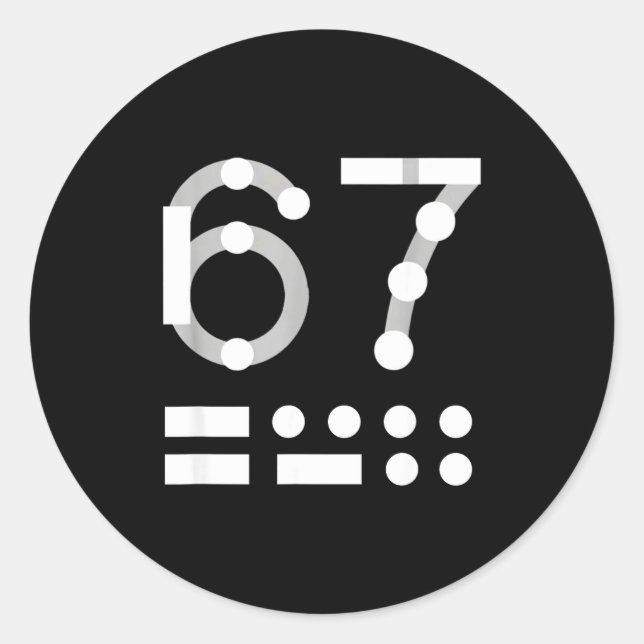67 Shirt, Morse Code 67 Kid Meme Six Seven Graphic Classic Round Sticker (Front)