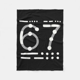 67 Shirt, Morse Code 67 Kid Meme Six Seven Graphic Fleece Blanket