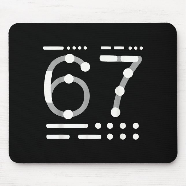 67 Shirt, Morse Code 67 Kid Meme Six Seven Graphic Mouse Pad (Front)