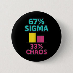 67% Sigma 33% Chaos 67 Aura Energy Six Seven Rizz 6 Cm Round Badge