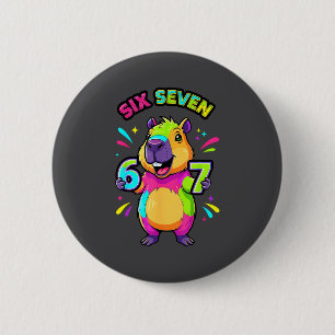 67 Six Capybara Cartoon Seven Team 6 Cm Round Badge