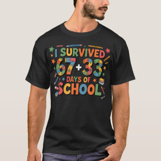 67 Six Seven 100 Days 100Th Day Of School Autism T-Shirt