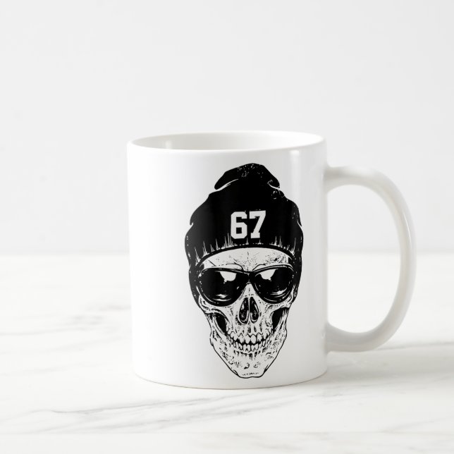 67 Six Seven 67 Meme Funny Distressed 67 Number Sp Coffee Mug (Right)