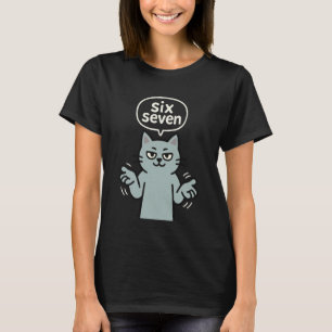 67 Six Seven 6-7 Blue-Grey Cat - Kids Gaming Brain T-Shirt