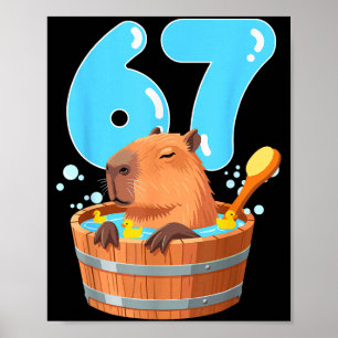 67 Six Seven 6-7 Capybara Funny Teen Kids Capybara Poster