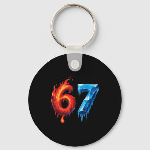 67 Six Seven 6-7 Flaming Ice - Funny Teen Kids Bra Key Ring