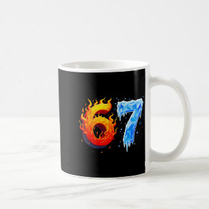 67 Six Seven 6-7 Flaming Ice Funny Teen Kids Brain Coffee Mug