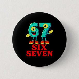 67 Six Seven 6-7 Funny Italian Brainrot Fun Kids G 6 Cm Round Badge