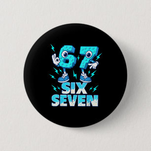 67 Six Seven 6-7 - Funny Italian Brainrot Kids Gam 6 Cm Round Badge