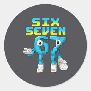 67 Six Seven 6-7 - Funny Italian Brainrot Kids Gam Classic Round Sticker