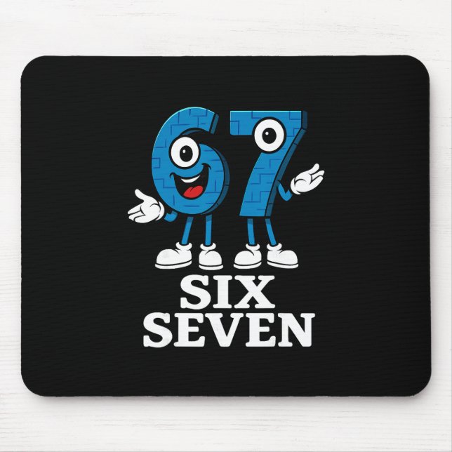 67 Six Seven 6-7 - Funny Italian Brainrot Kids Gam Mouse Pad (Front)