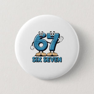 67 Six Seven 6-7 Funny Italian Brainrot Kids Gamin 6 Cm Round Badge
