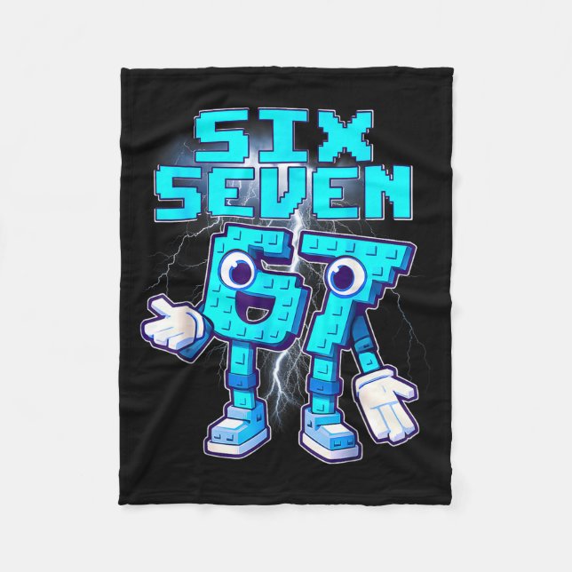 67 Six Seven 6-7 Funny Italian Brainrot Meme Kids  Fleece Blanket (Front)