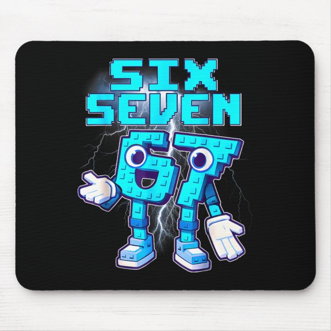 67 Six Seven 6-7 Funny Italian Brainrot Meme Kids  Mouse Pad (Front)