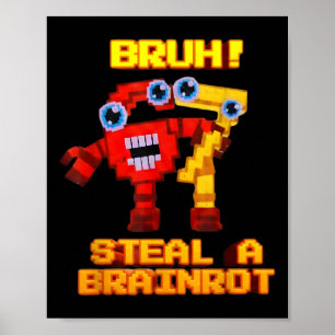 67 Six Seven 6-7 - Funny Steal Brainrot Kids Gamin Poster