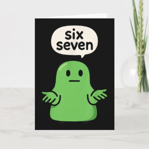 67 Six Seven 6-7 Green Blob Slime - Funny Kids Bra Card