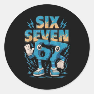67 Six Seven 6 7 Italian Brainrot  Classic Round Sticker