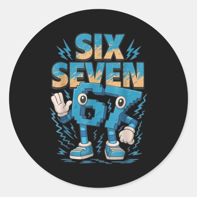 67 Six Seven 6 7 Italian Brainrot  Classic Round Sticker (Front)