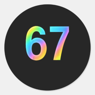 67 Six Seven 6 7 Meme Design Funny 6 7 1  Classic Round Sticker