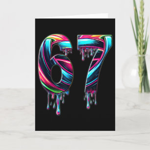 67 Six Seven 6 7 Meme Design Funny 6 7  Card