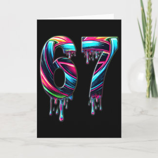 67 Six Seven 6 7 Meme Design Funny 6 7 Card