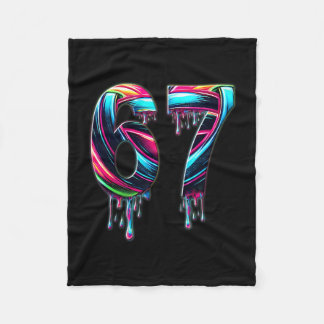 67 Six Seven 6 7 Meme Design Funny 6 7 Fleece Blanket