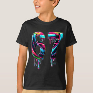 67 Six Seven 6 7 Meme Design Funny 6 7  T-Shirt