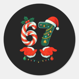 67 Six Seven 6 7 Meme E Couple Christmas Matching  Classic Round Sticker
