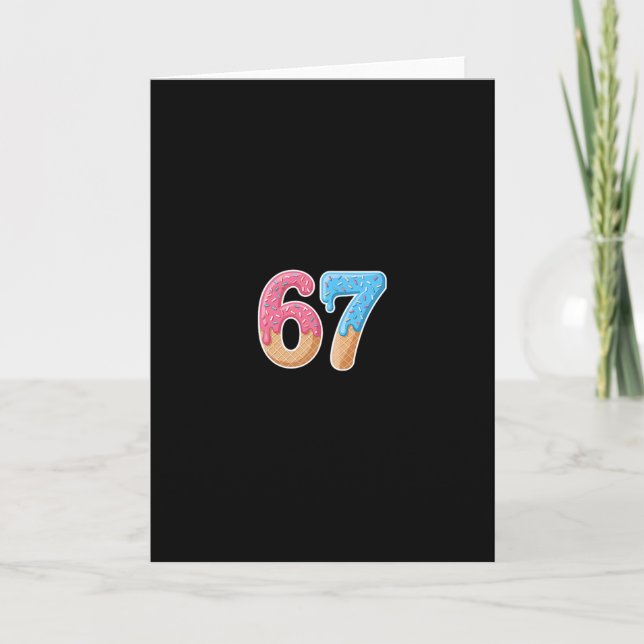 67 Six Seven 6 7 Meme Ice Cream Drip Front And Byc Card (Front)
